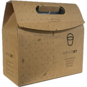 Karton Vepackung Welcome Serviceset für Ferienwohnung