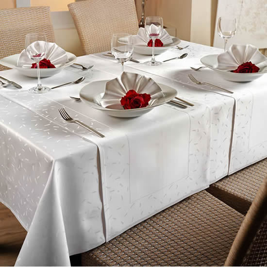Tischdecken Servietten Vollzwirn Damast First Class für Gastro Hotel Hochzeit 