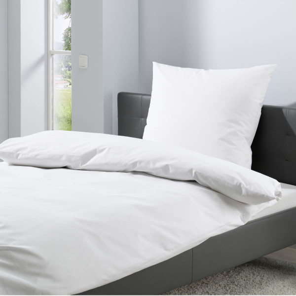 Bettwäsche mit Hotelverschluss uni weiß