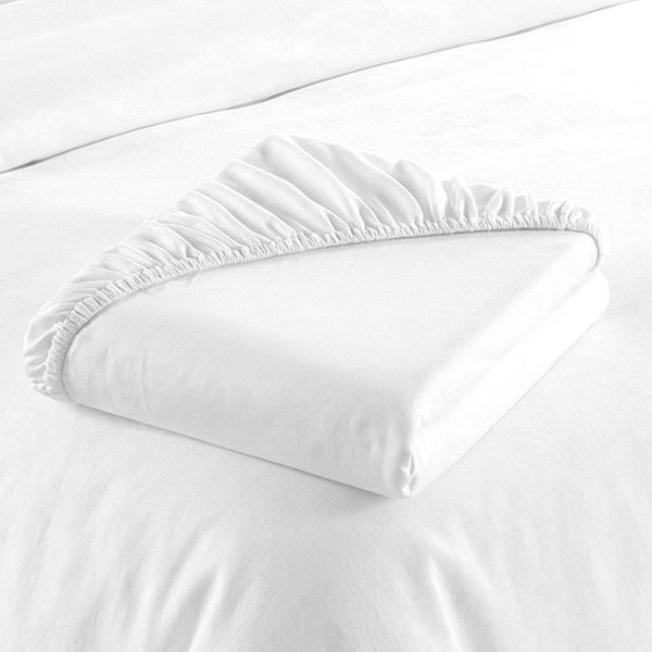 Interlock Spannbettlaken - Naht weiß