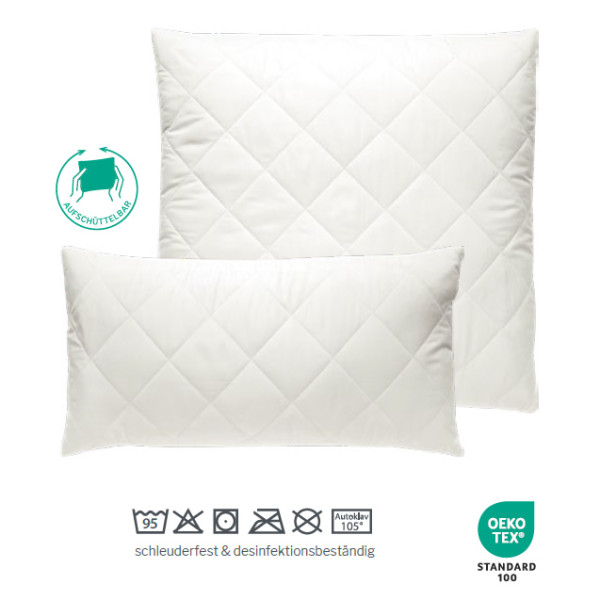 Kopfkissen, kochfest, desinfektionsbeständig, autoklavierbar,  für Pflege, Klinik, Hotel