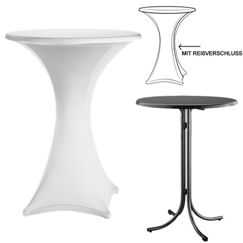 Stehtischhusse weiß mit Reißverschluss