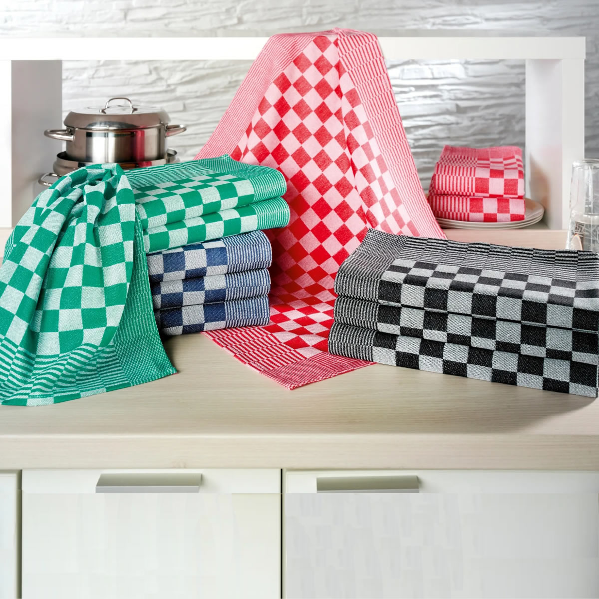 Casabella Geschirrtuch-Set, 6 Stück Aus Frottee-Baumwolle – Superweich, Hochsaugfähig Für Küche & Bar